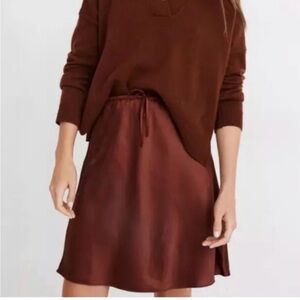 Madewell Brown Silk Mini Skirt